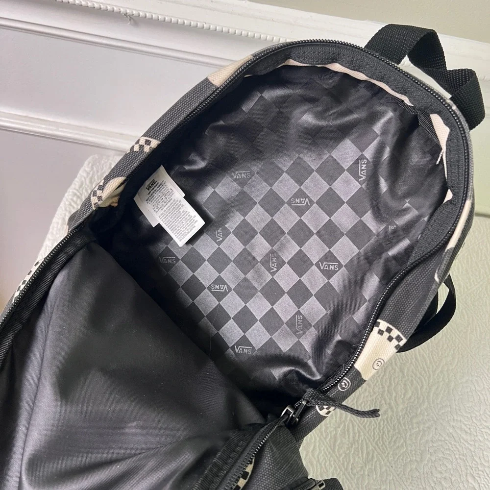 Vans Mini Backpack Small Womens Yin Yang Checkerboard Black White Skater Bag